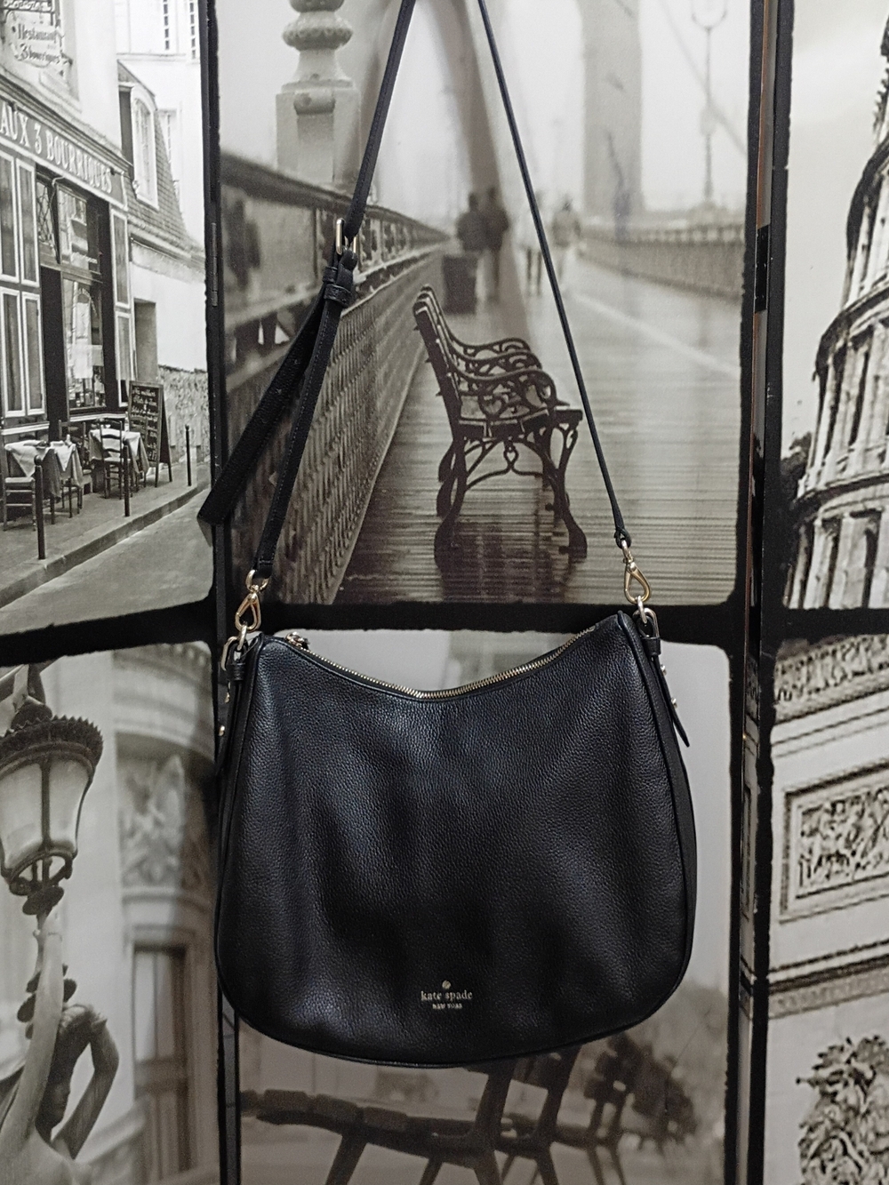 kate spade Murberry Street Vivian Hobo Bag Black Leather/ Shoulder- Adjust Strap - Picture 3 of 12